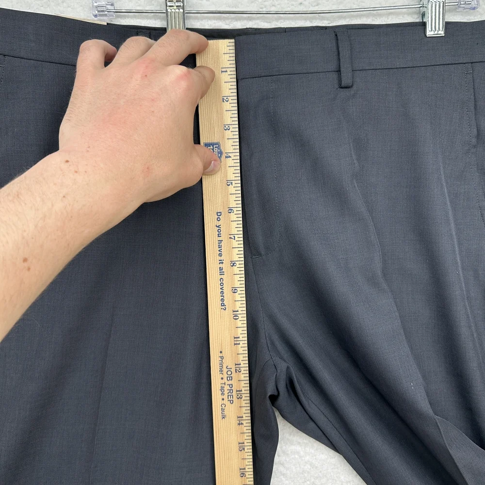 Haggar Pants Mens 38x30 Tic Weave Classic Fit Dress Slacks Navy Blue HY70268